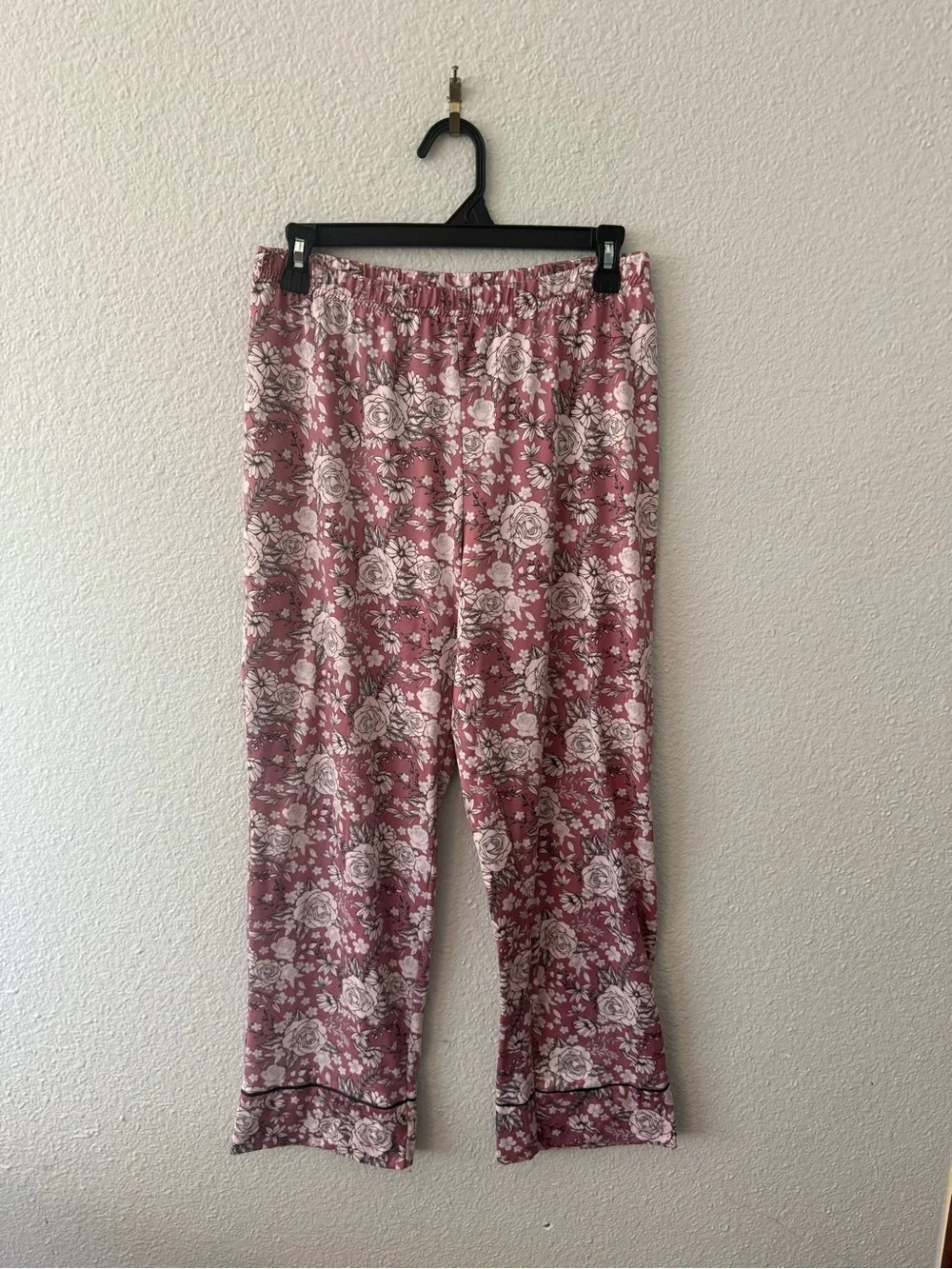Mauve Floral PJ Pants Pull on Elastic waistband